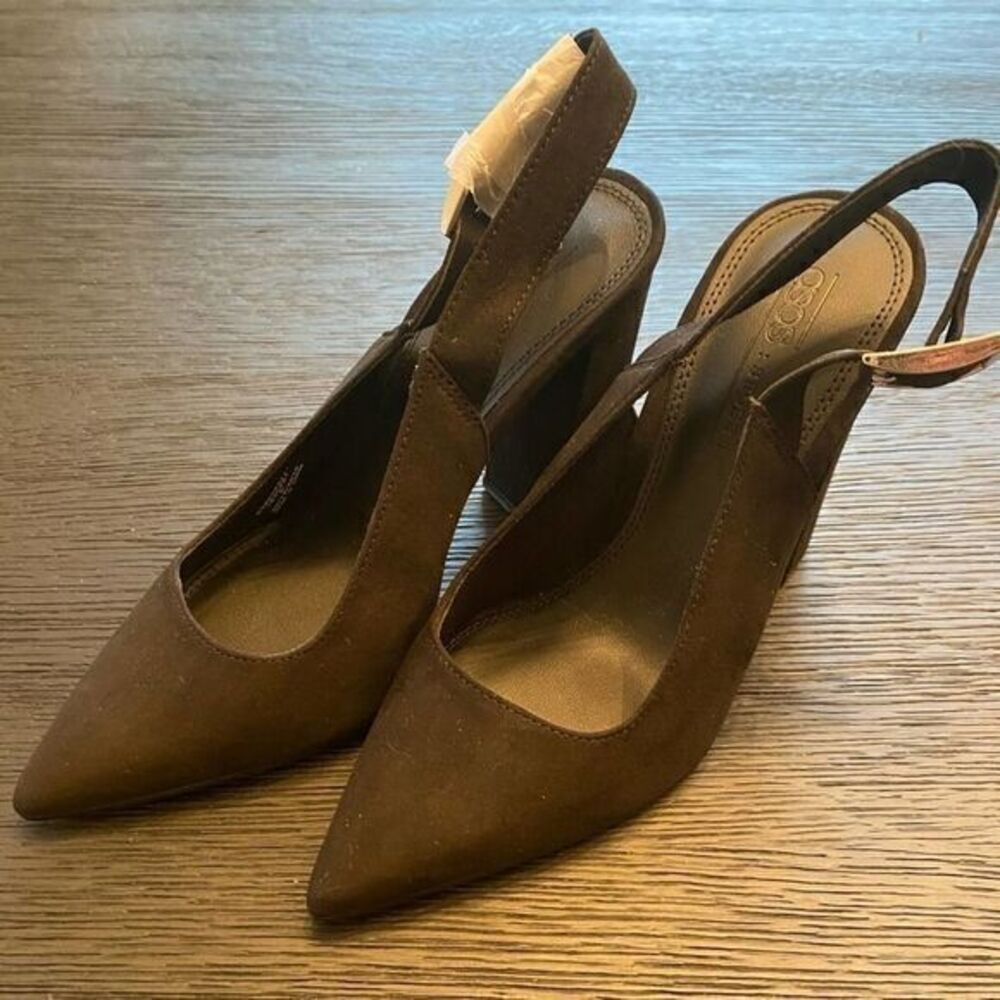 ASOS black never worn block heel sling back sz 6.5